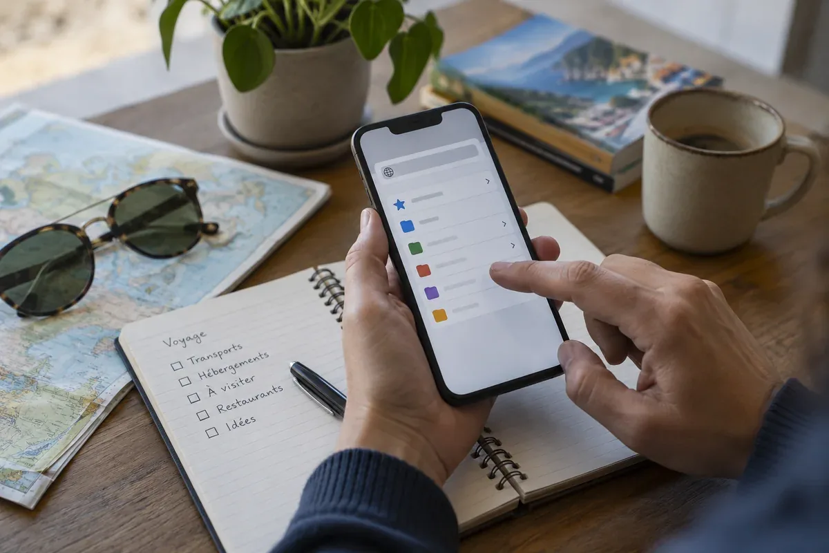 A phone and notebook for reviewing digital settings