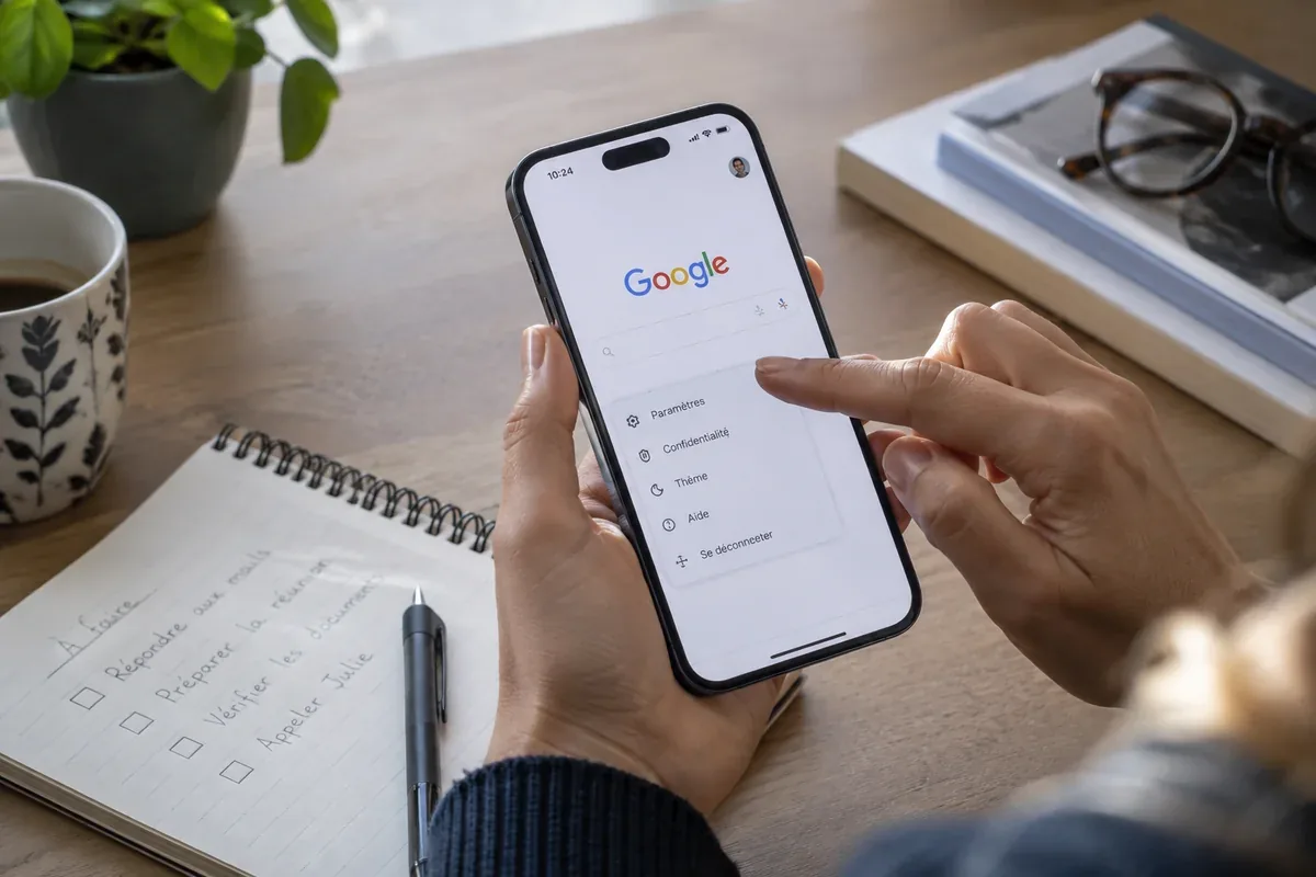 A phone and a notebook for reviewing digital settings