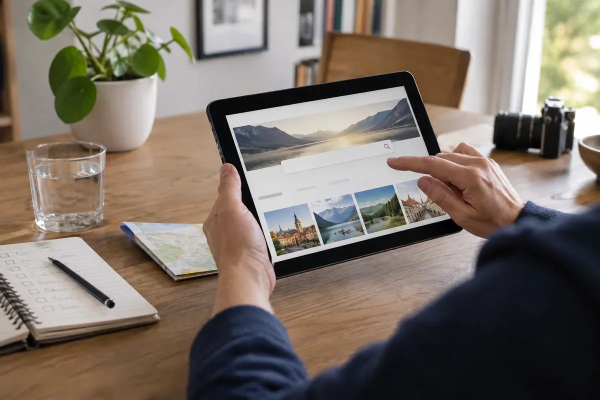 A tablet and a checklist on a table