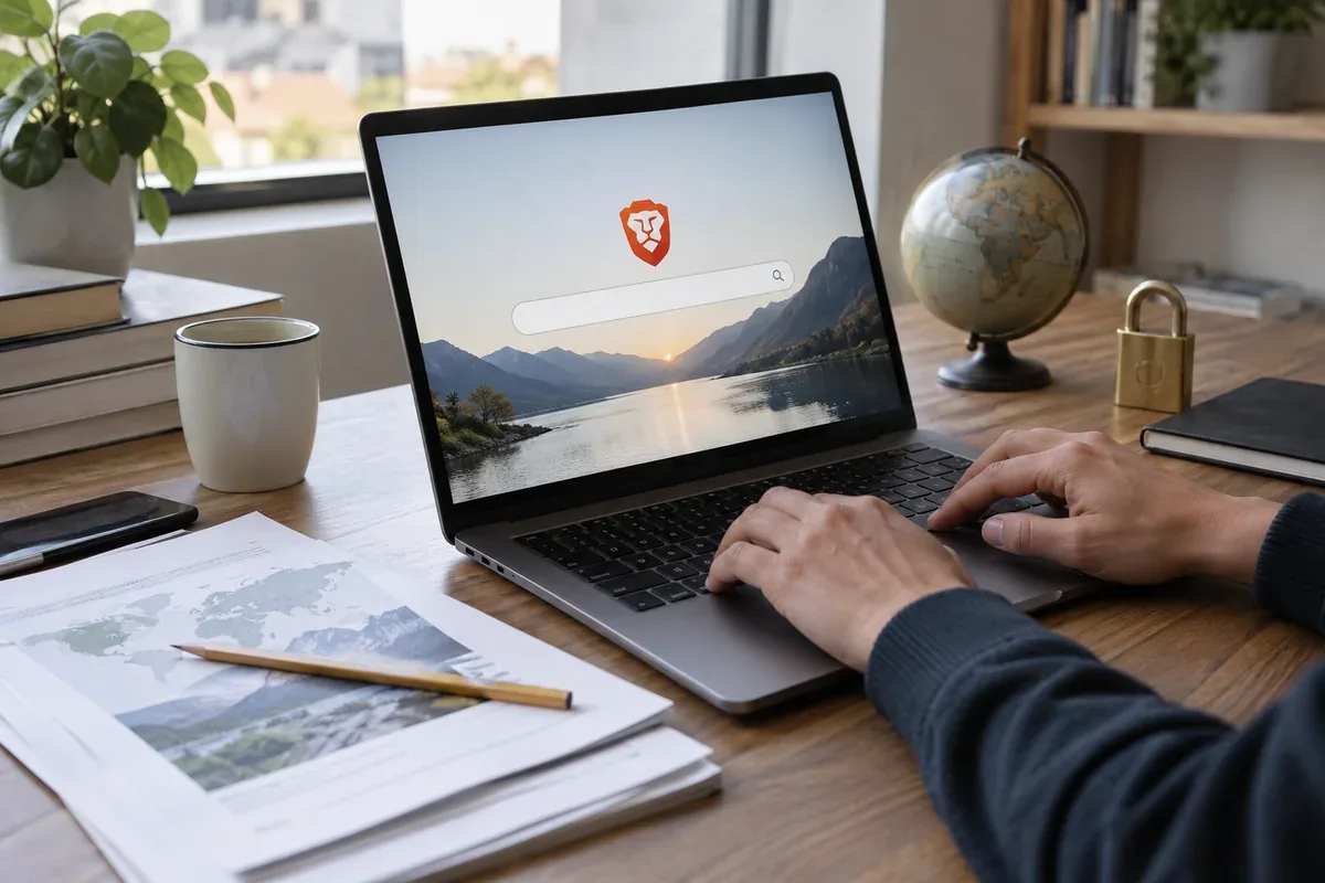 A laptop and organised documents on a desk
