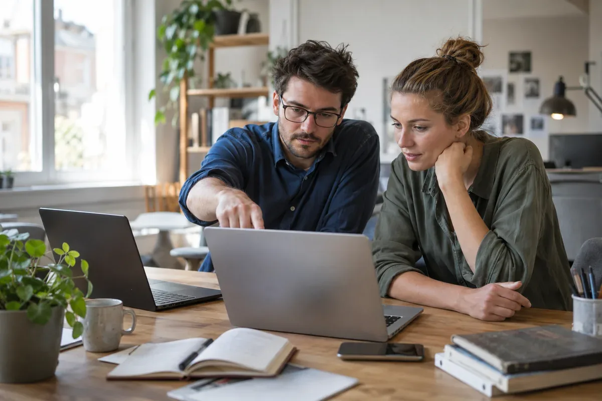 A buyer compares computer requirements and service options