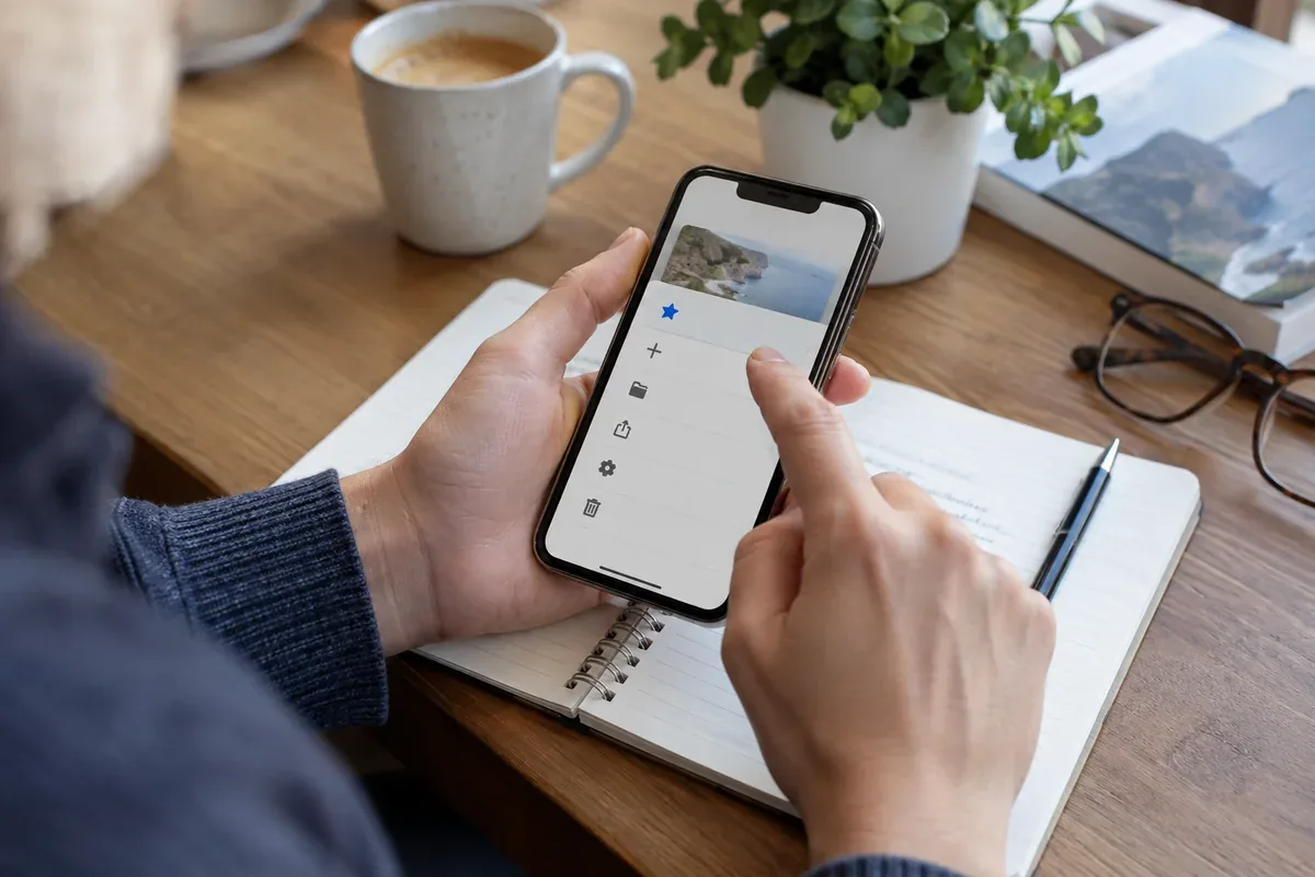 A phone and a notebook for reviewing digital settings