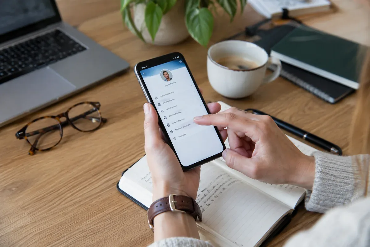 A professional reviews visibility of a LinkedIn profile