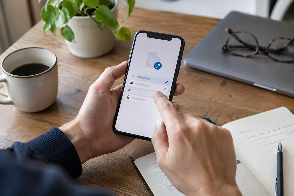 Un téléphone et un carnet pour examiner les réglages numériques