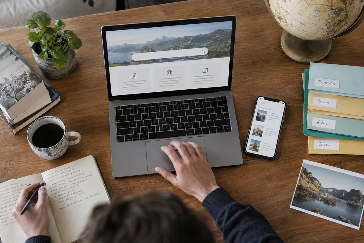 A computer, a phone and neatly organised files