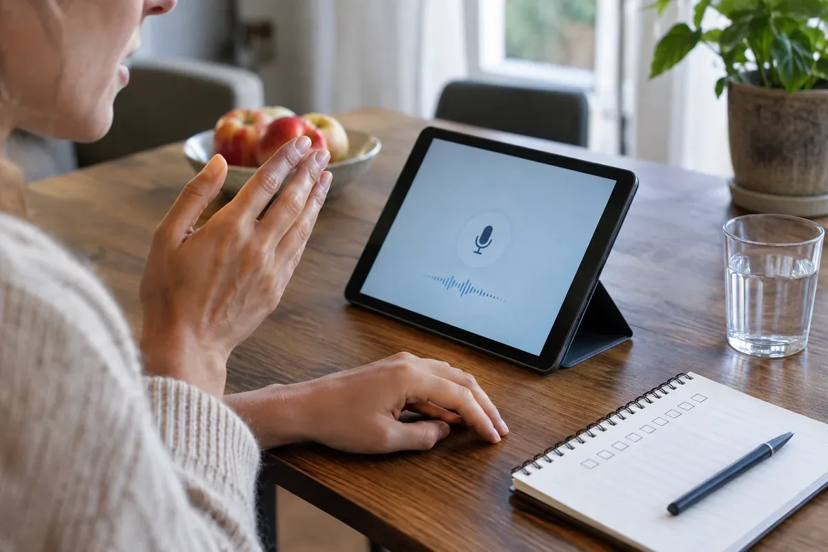 A tablet and a checklist on a table