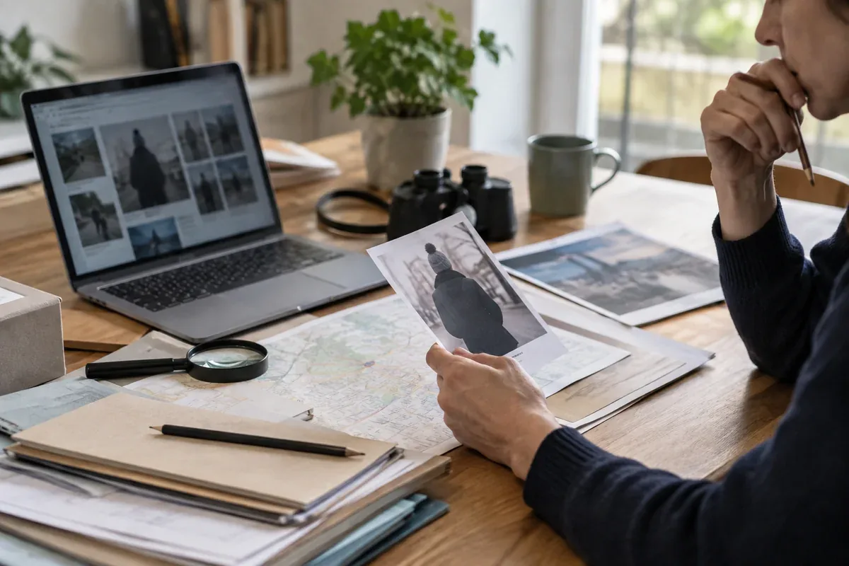 A researcher compares public profiles carefully without collecting private details