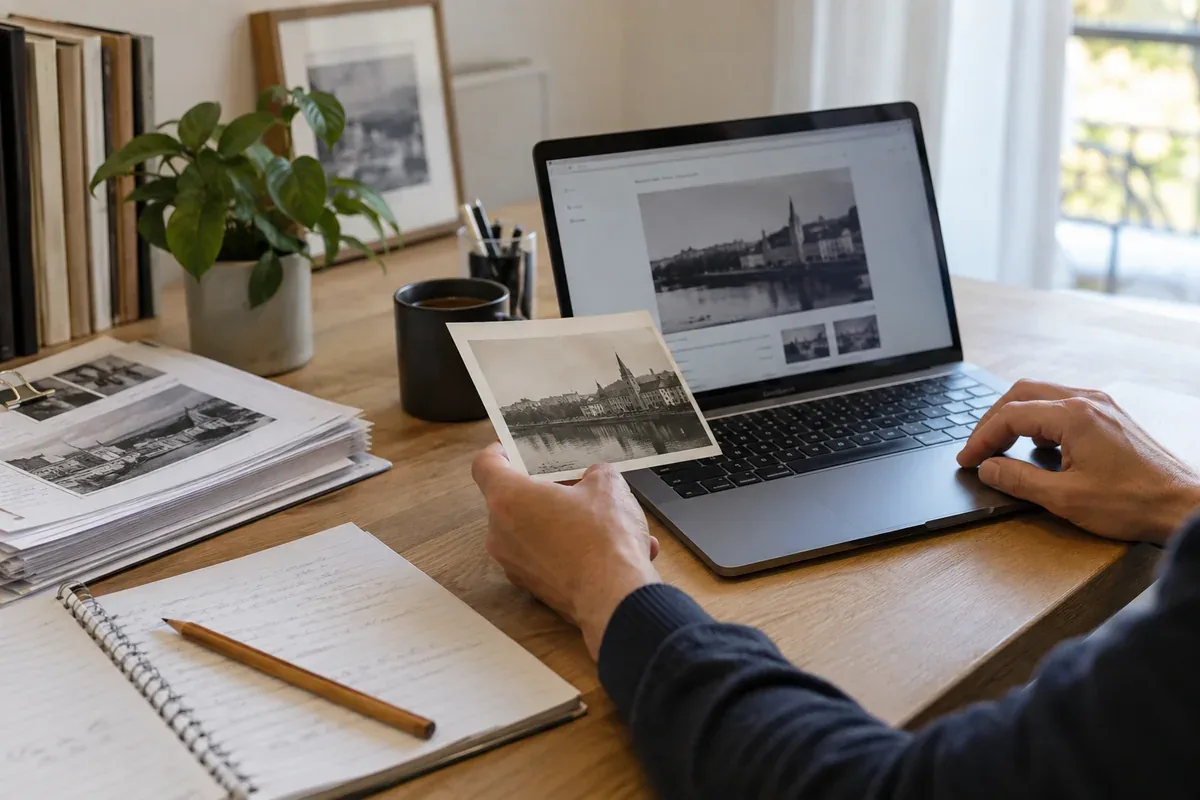Un ordinateur portable et des documents organisés sur un bureau