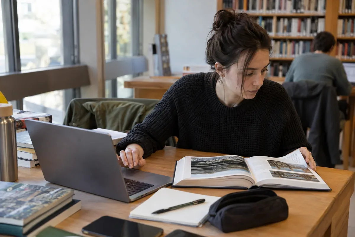 A user checks bookmark folders on two devices linked to one browser profile