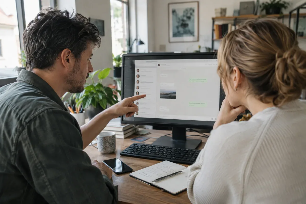 A phone user reviews WhatsApp linked devices and security settings